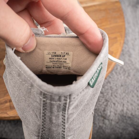 EASTLAND MEN'S LUMBER UP GRAY CANVAS BOOTS US SIZE 11 D - Picture 5 of 7